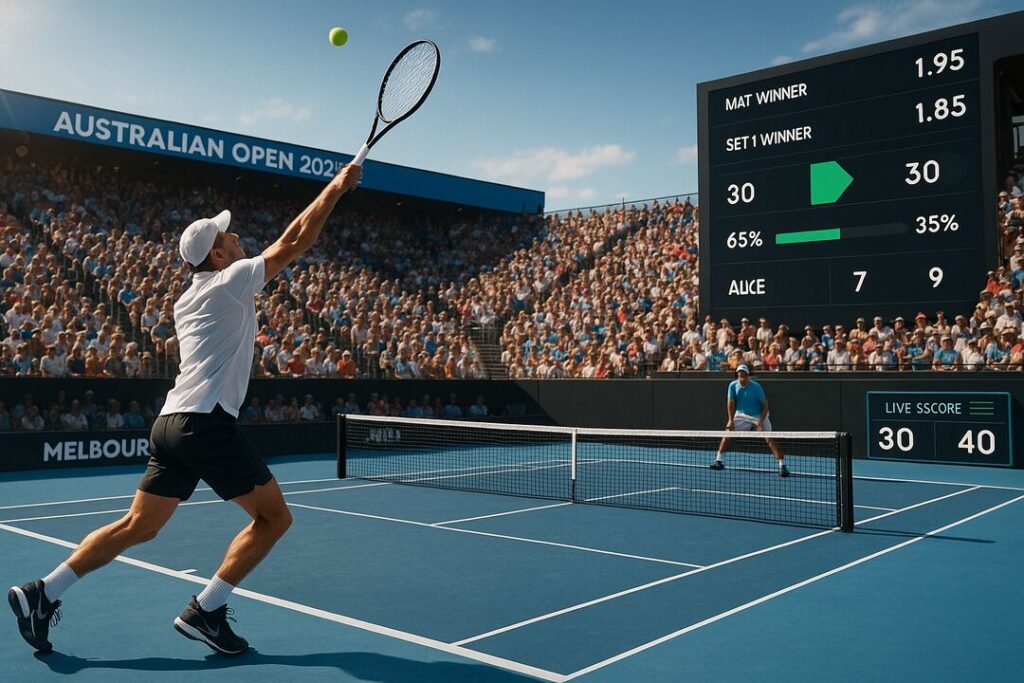 Tenista em ação durante o Australian Open 2023.