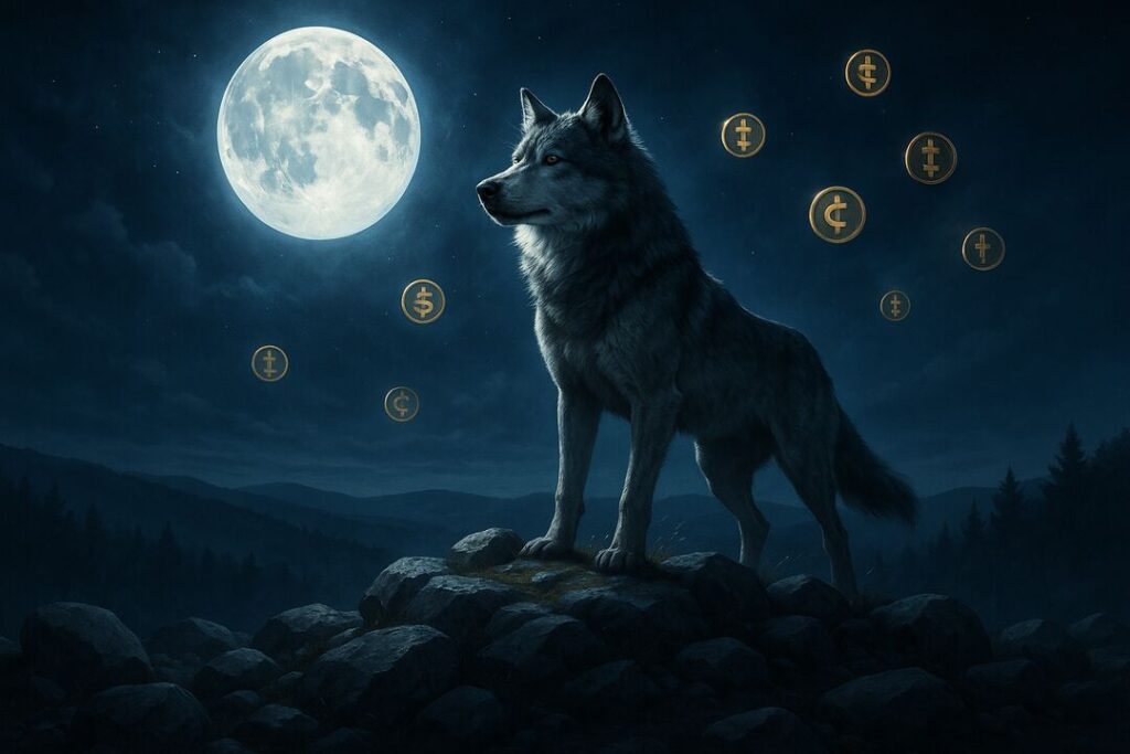 Lobo sob a luz da lua