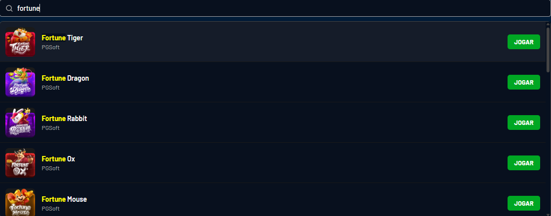 Jogos Fortune na Galera bet