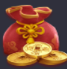 Saco de moedas de ouro fortune ox